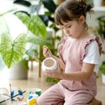 Kid DIY pot painting hobby at home